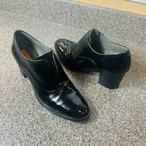 Reed Krakoff Womens EU 38.5 US 8 Black Patent Leather Block Heel Pump Made Italy